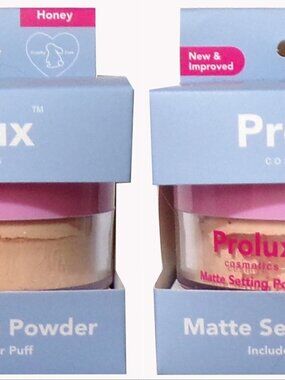 PROLUX Cosmetics MATTE Setting Powder With Puff ~ Honey (Set of 2)